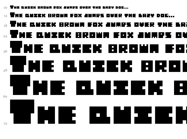 Big Bad Blocks font waterfall